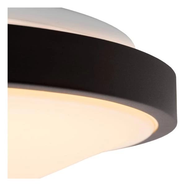 Lucide DASHER - Plafonnier Salle de bains - Ø 29,3 cm - LED - 1x12W 2700K - IP44 - Détecteur De Mouvement - Noir - DETAIL 2